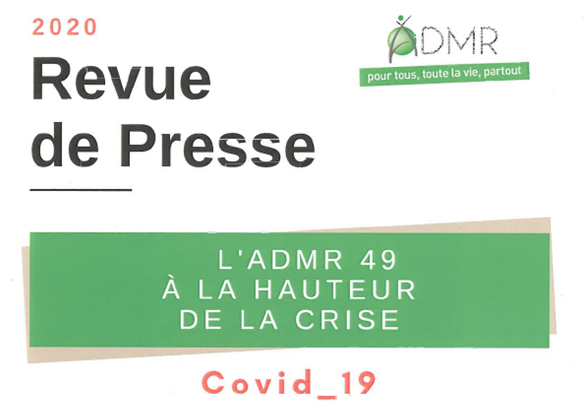 Revue de presse de l'ADMR 49 pendant le Covid 19 - bandeau
